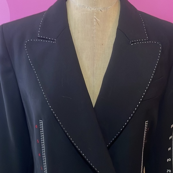Moschino Cheap Chic Black Wool Numbers Graph Blazer  NWT - Picture 5 of 16